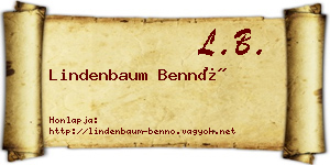 Lindenbaum Bennó névjegykártya